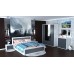 Dormitor Torino cu pat 140x200 cm Alb / Gri